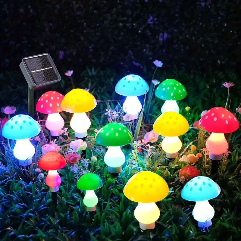 Twelve Glowing Mushrooms: A Solar-Powered Christmas Delight