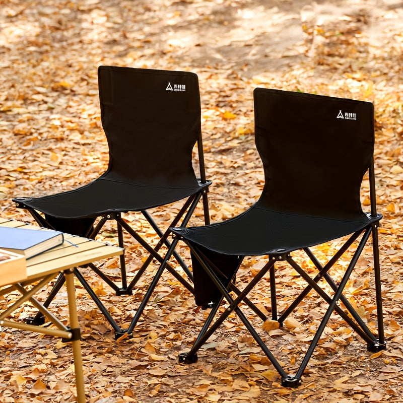 Portable Folding Steel Camping Chair with Backrest