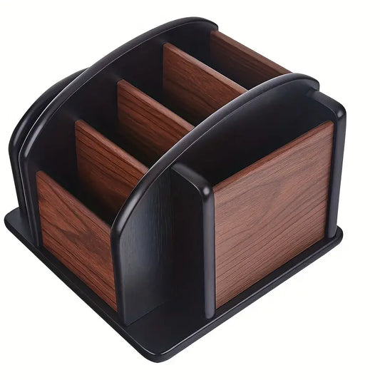 Elegant Wooden Desktop Organizer - Stylish Storage Solution for Office Essentials
