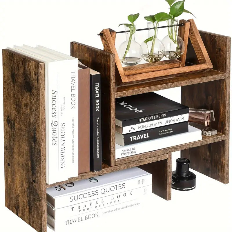 Desktop Storage Rack Bookshelf - Brown
