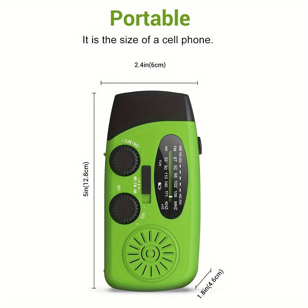 Portable Emergency Radio with Power Bank & Flashlight