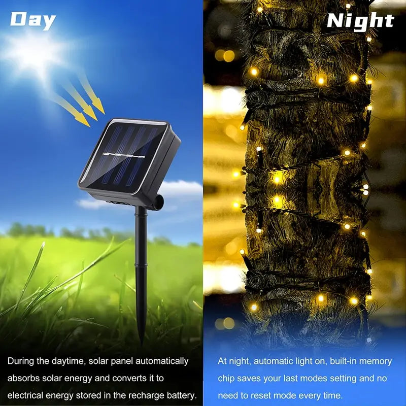 Twinkling Tidings: Festive Christmas Solar String Lights for Outdoor Brilliance