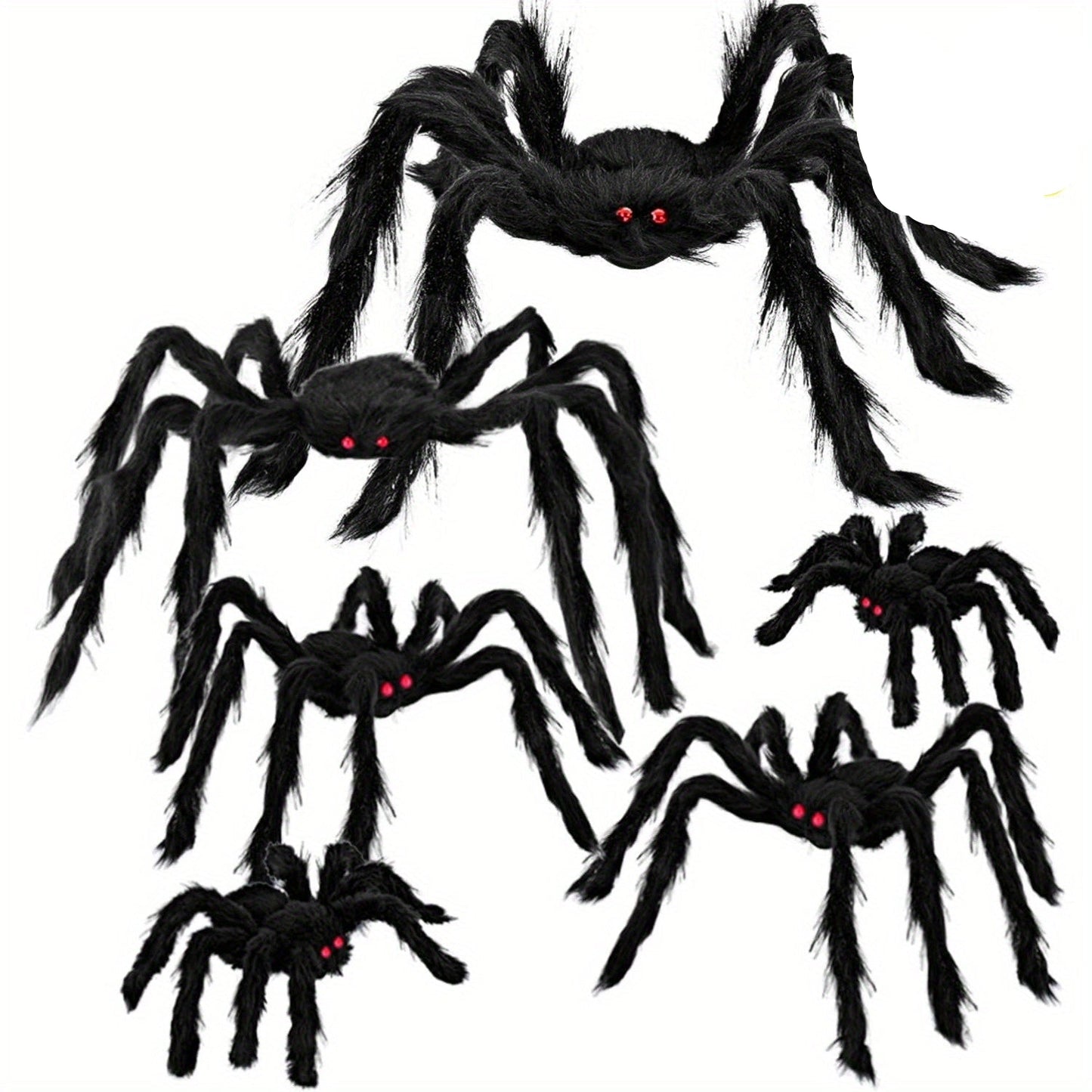 Giant Spider Halloween Decoration Set (6pcs)