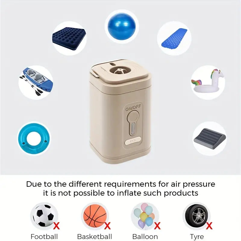 Khaki Portable Wireless Electric Air Pump
