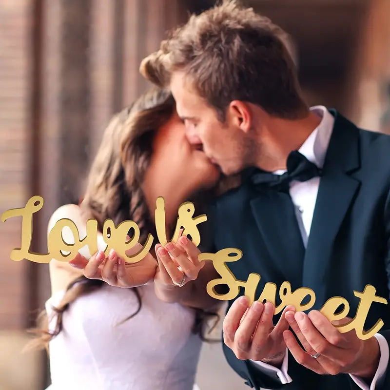 Love is Sweet Table Decor - Freestanding Wooden Love Sign