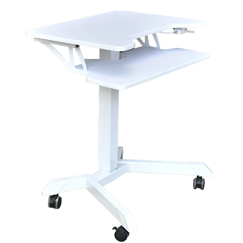 Height Adjustable Mobile Standing Desk with Keyboard Tray