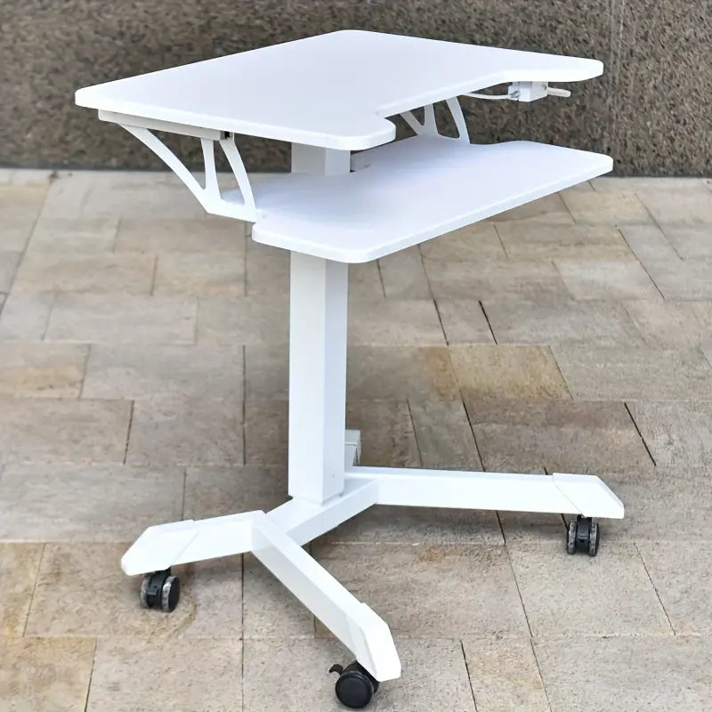 Height Adjustable Mobile Standing Desk with Keyboard Tray