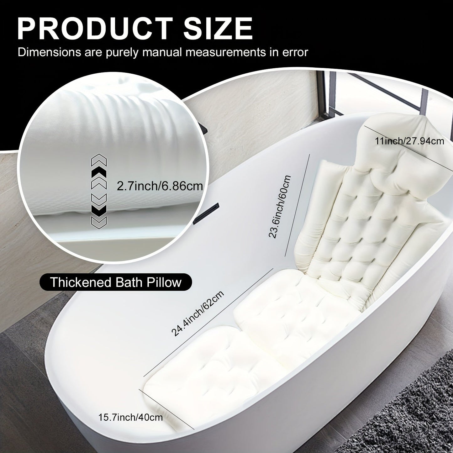 Bath Pillow Mat Neck Back Support