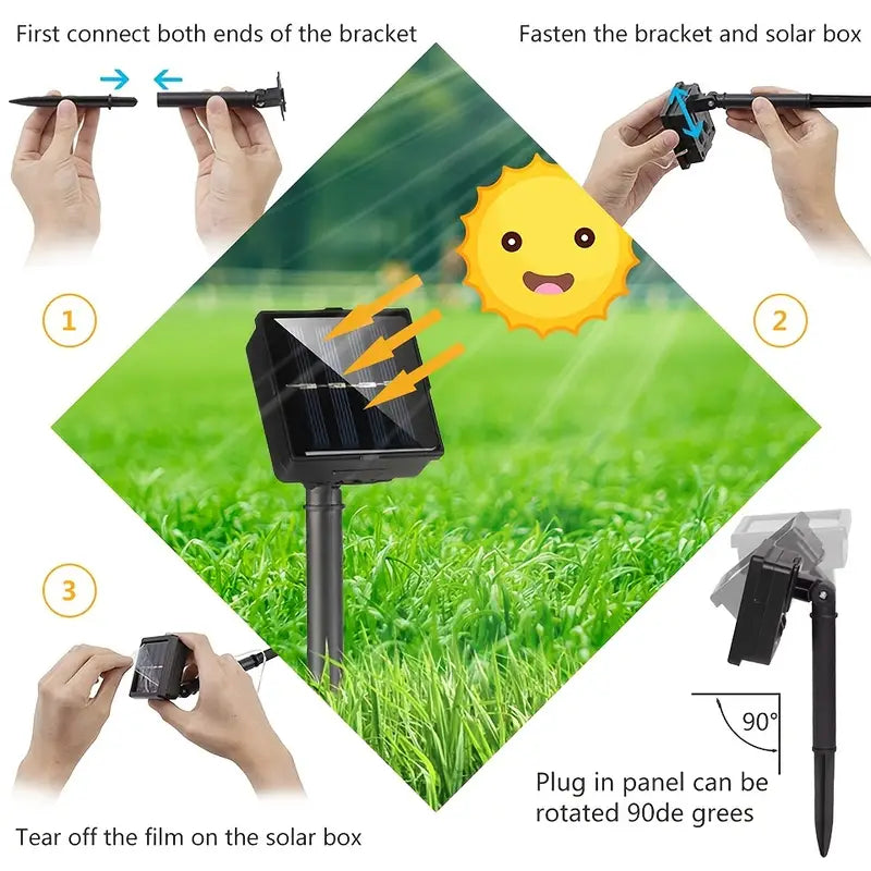 Solar-Powered Waterproof Fairy Lights - Outdoor Garden Decor with 8 Lighting Patterns