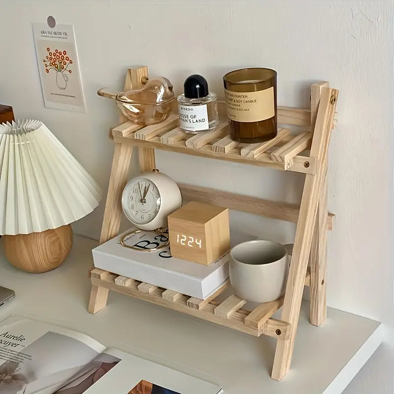 Clutter-Free and Chic: Wooden 2-Tiers Desktop Organizer Shelves