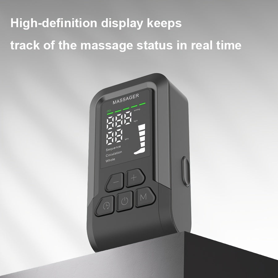 USB-Rechargeable Leg Massager with 360° Wrap & 3D Airbag Pressure(Black)