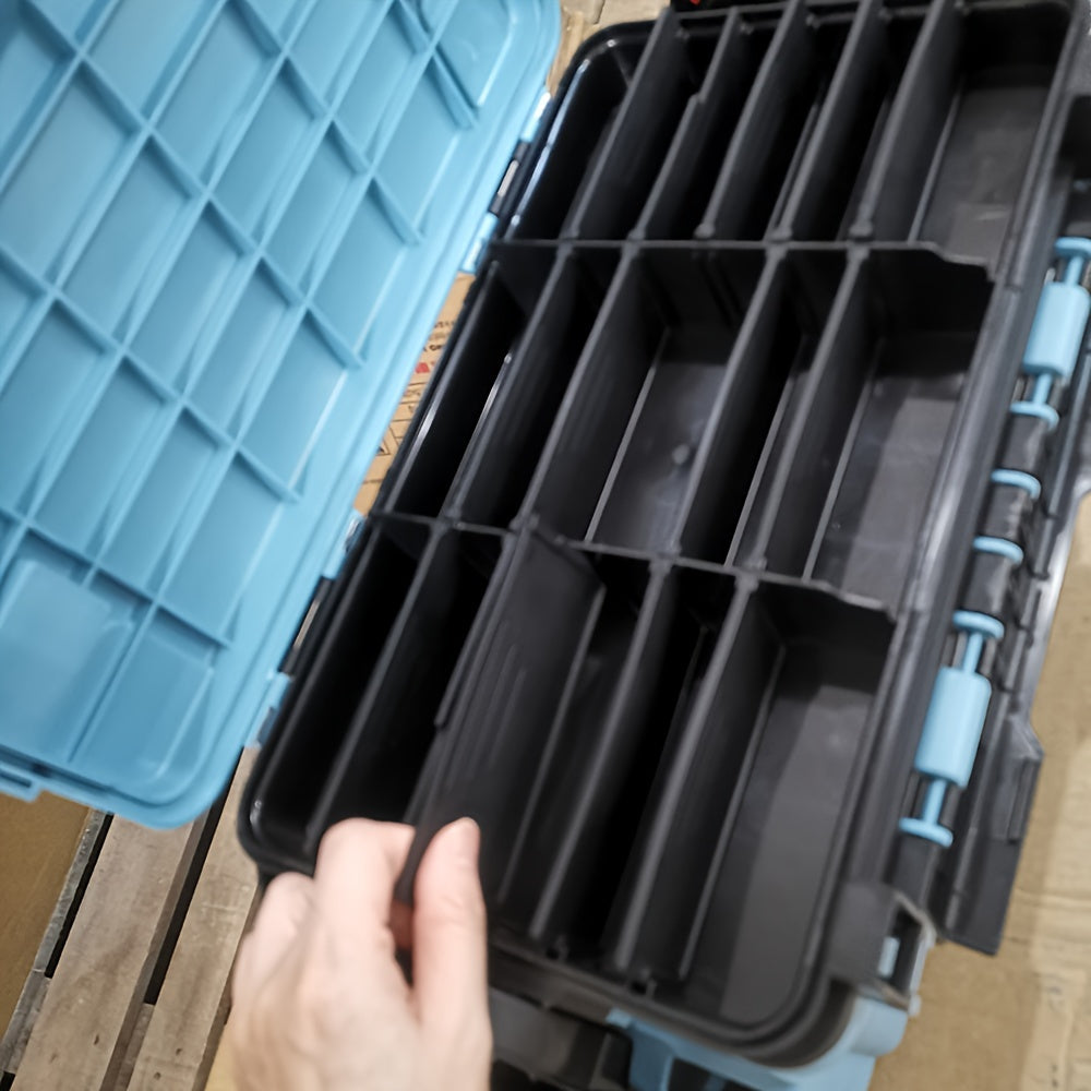 Double-Layer Outdoor Storage Box with Adjustable Dividers