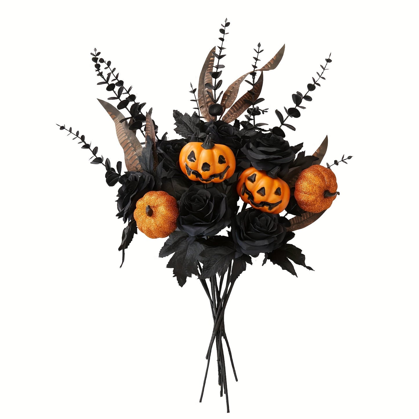 Halloween Pumpkin Feather Picks Decoration (5pcs)
