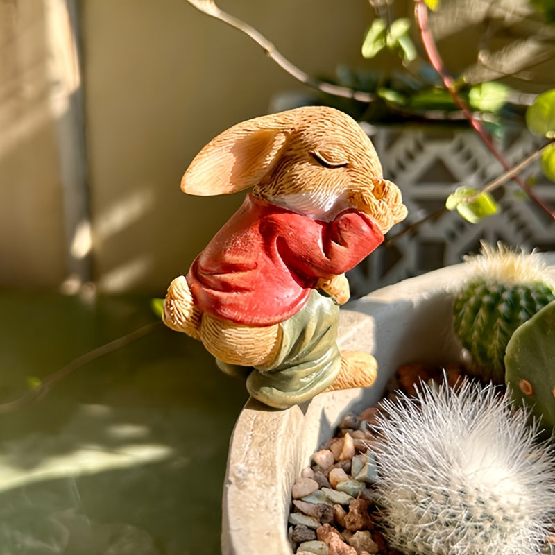 Rustic Resin Rabbit Sculpture Set for Home & Garden (3pcs)