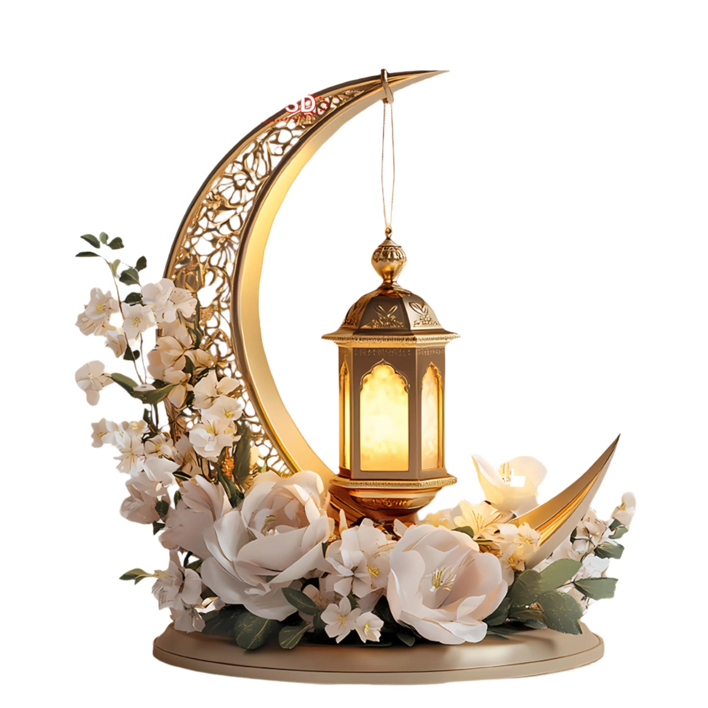 Elegant Ramadan Lantern & Floral Acrylic Decor