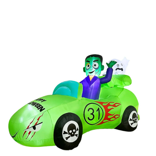 Halloween Inflatable Car Racing with Frank and Ghost