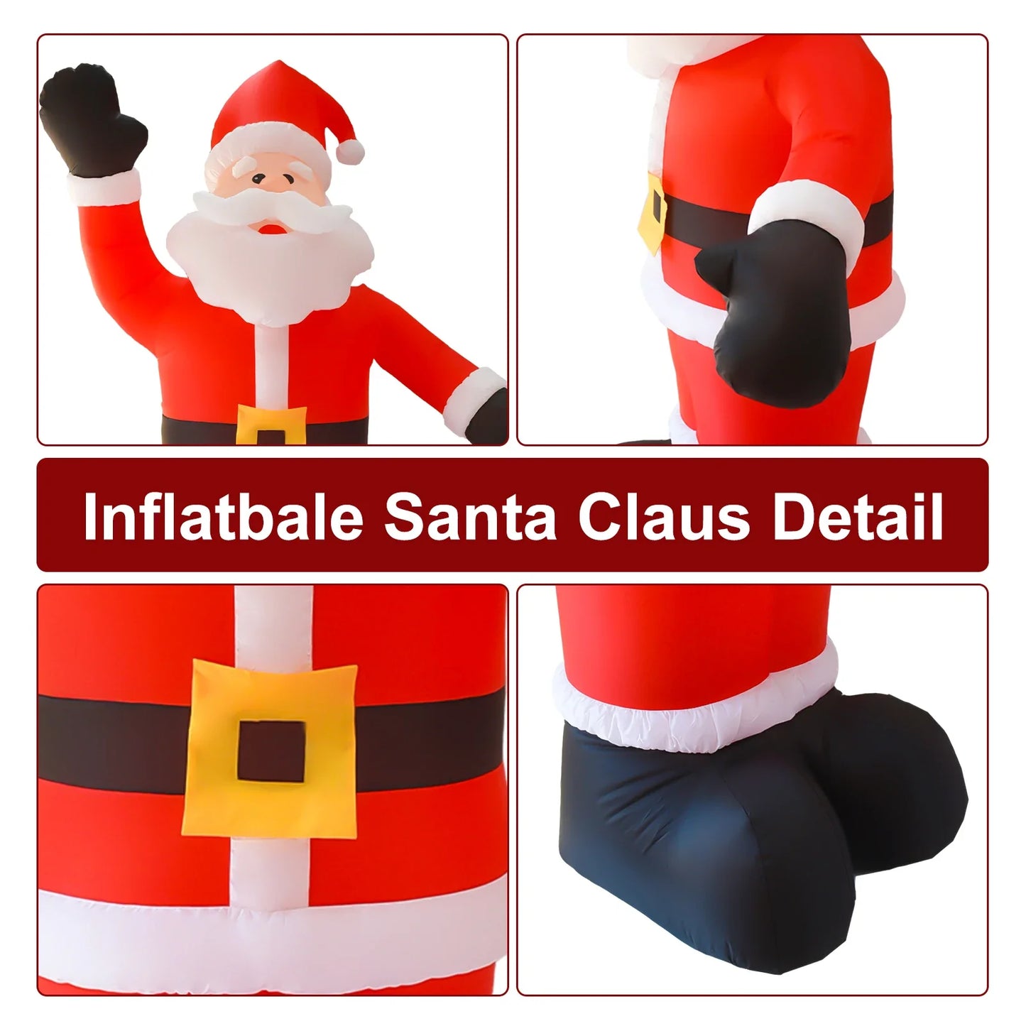 8FT Tall Inflatable Santa Claus with 9 LED Lights