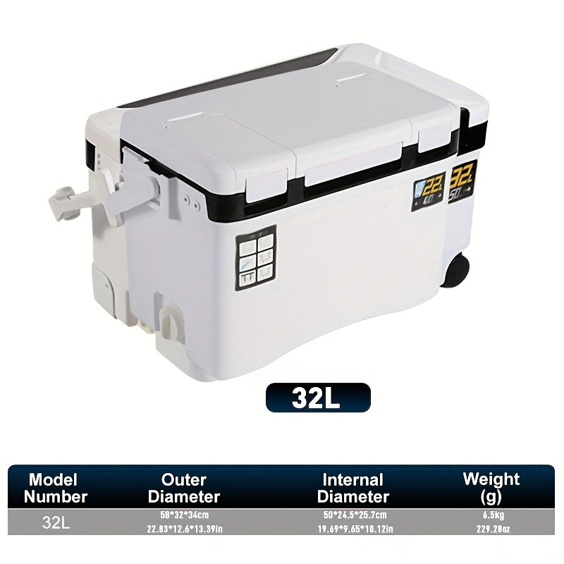 Slip-Resistant Fishing Cooler Box with Bait Compartment (32L)
