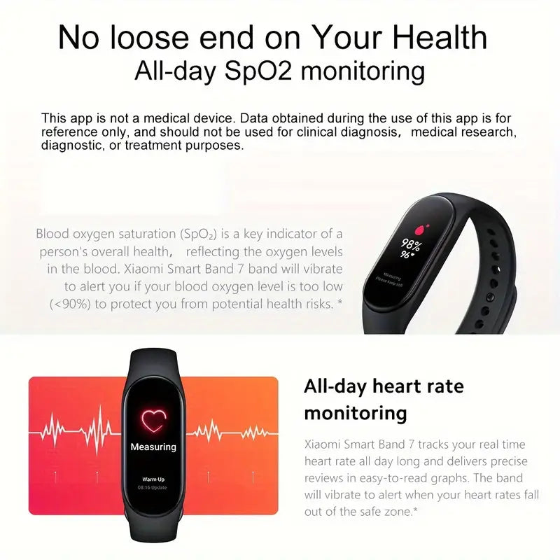 Smart Band Black - Fitness Tracker with Social Media Notifications
