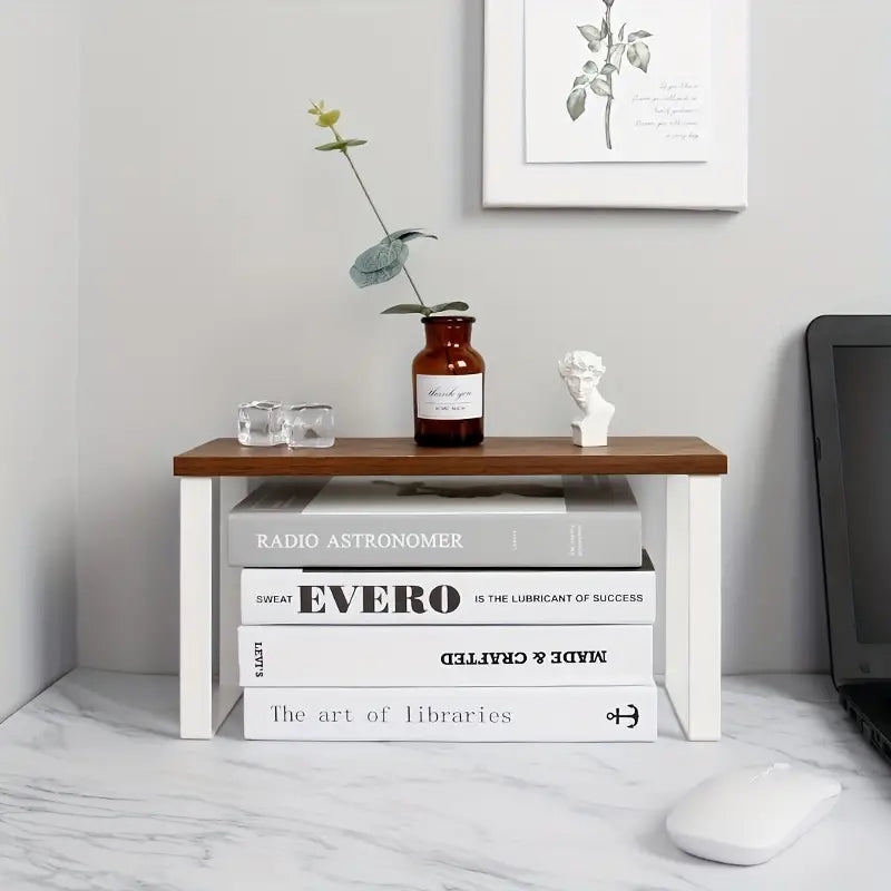 Achieve a tidy ironing setup with this versatile Desktop Iron Storage Rack