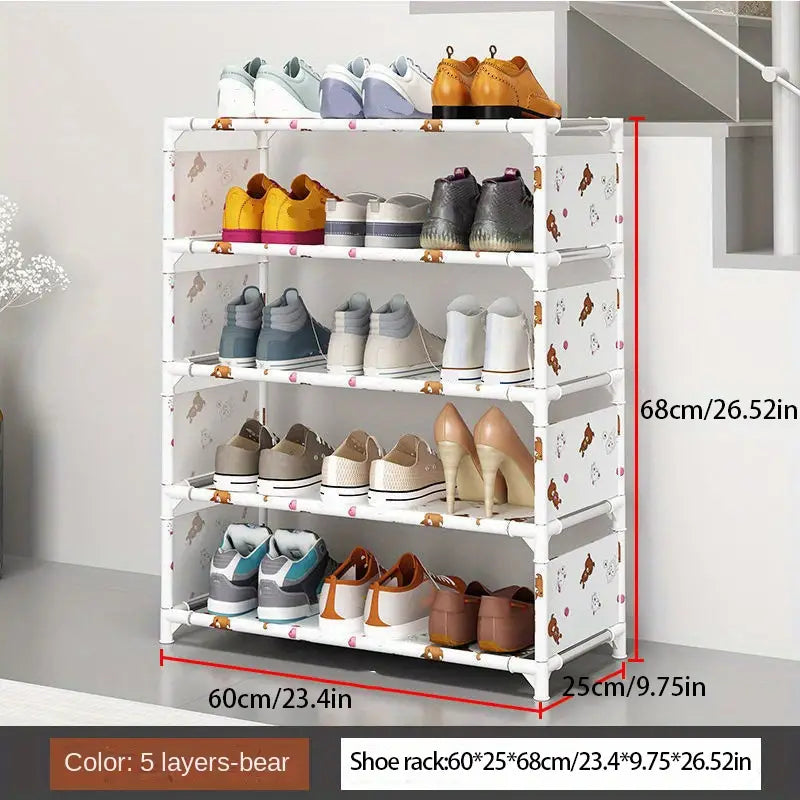 Keep your footwear in check with this multi-layer plastic storage shoe rack