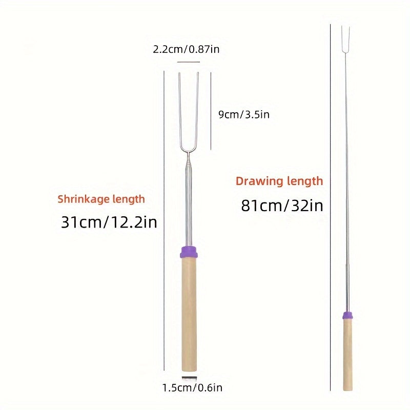 8pcs Extendable Stainless Steel Marshmallow Roasting Sticks