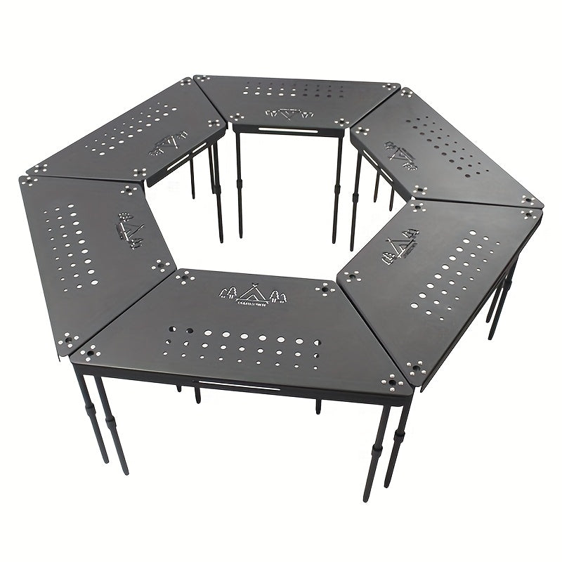 Aluminum Camping Table Non-Folding Hexagonal
