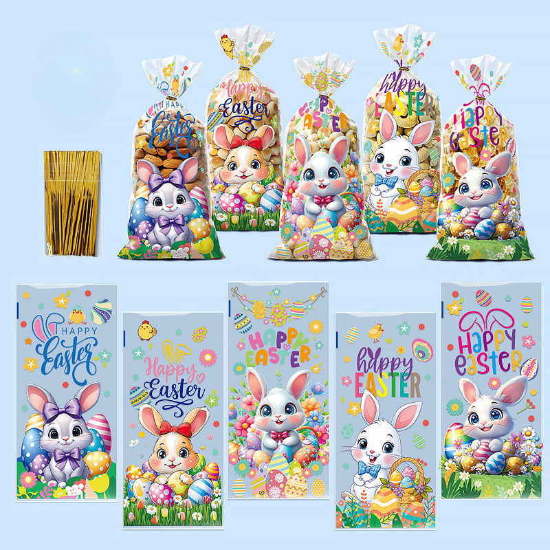 50pcs Easter Rabbit Gift Packaging Bags