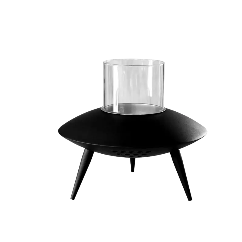 Space Black Flying Saucer Courtyard Charcoal Stove