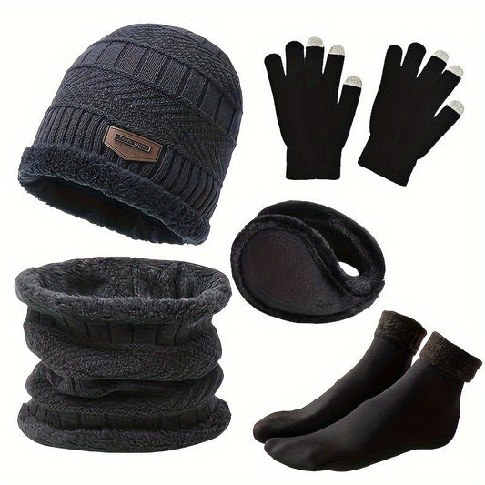 Winter Knit Accessories Set for Adults (5-Piece)