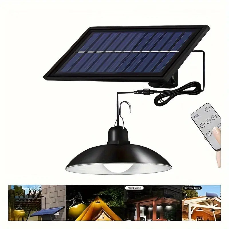 Double Head Solar Hanging Light Motion Sensor - LED Pendant Lamp with Remote Control