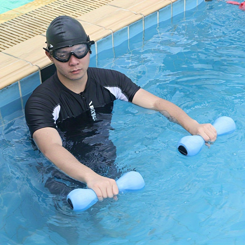 2pcs Aqua Fitness Barbell - Dual Use EVA Foam Dumbbells(Blue)