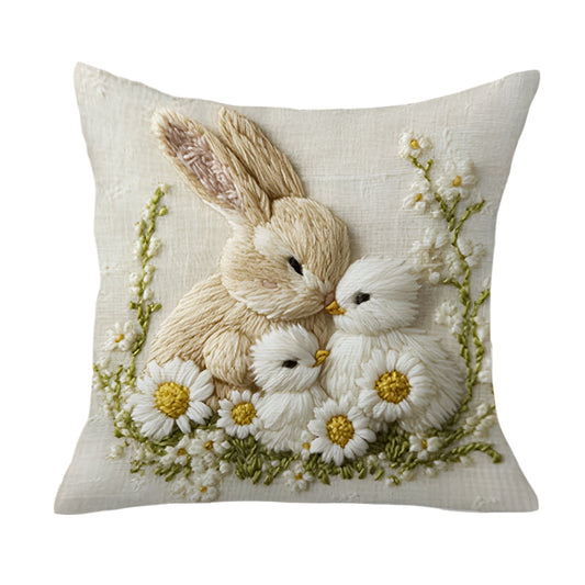 Easter Bunny Chick Pillow Cover