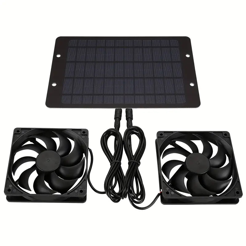 Solar-Powered Electric Ventilator - 10W/12V Dual Fan Pack