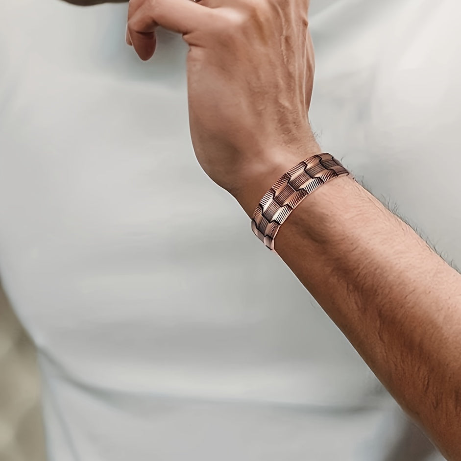 3X Strong Copper Magnetic Bracelet for Men  – Pure 99.9% Solid Copper