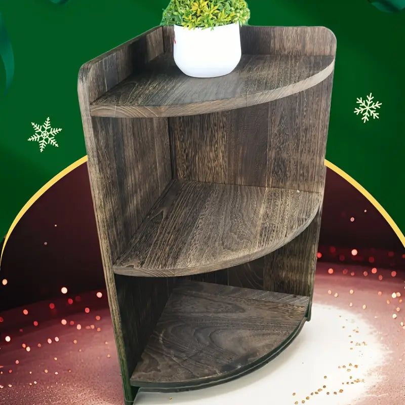 Vintage Solid Wood Corner Cabinet - Multi-Layer Sundries Organizer