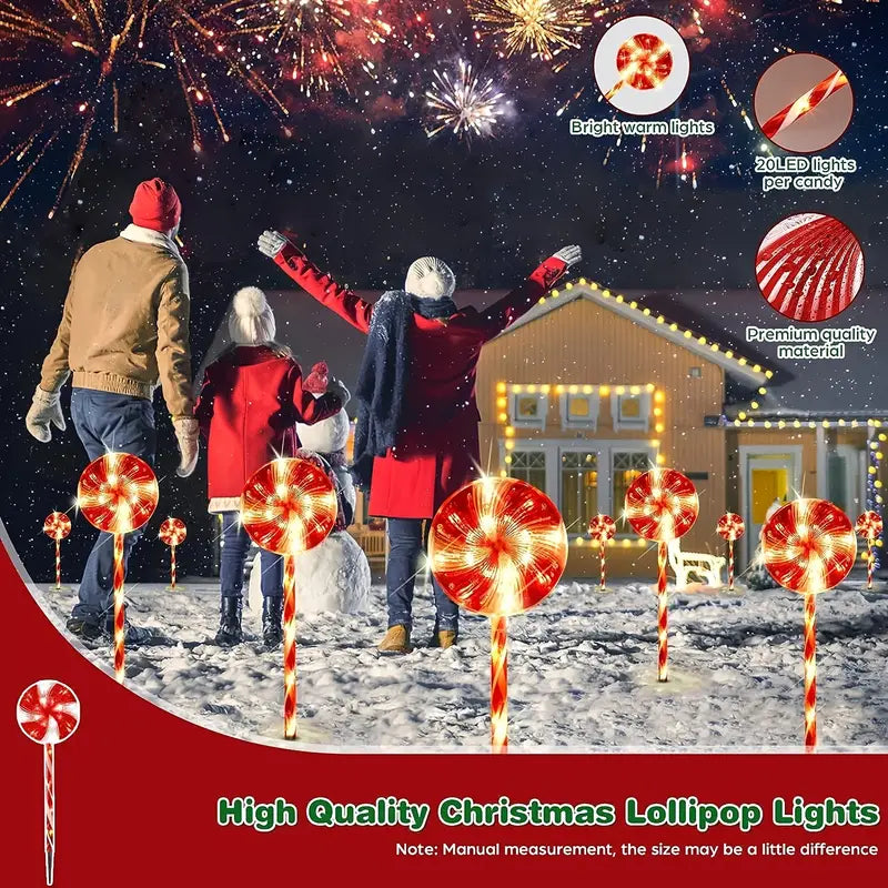 Luminous Lollipops: Festive Christmas Garden Lights Set