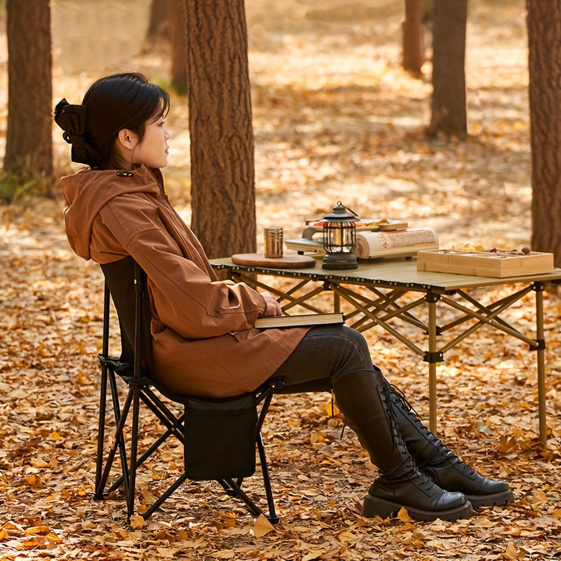Portable Folding Steel Camping Chair with Backrest