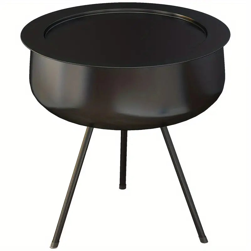Side Table with Storage - Black