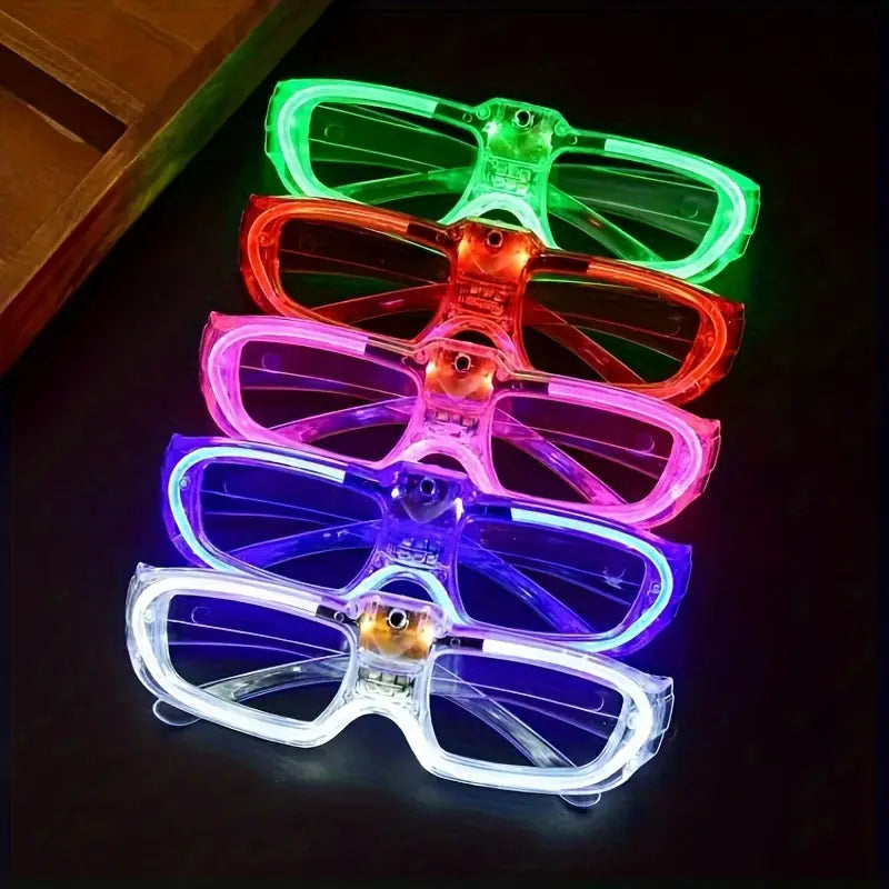 Illuminate the Night: 10-Pack LED Glasses Featuring 5 Neon Light Modes