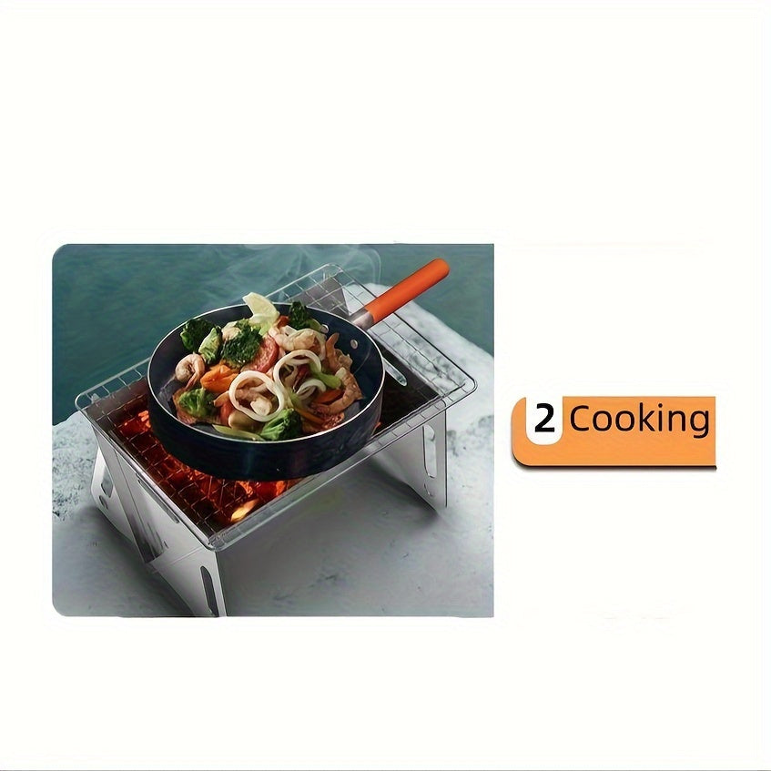 Ultra-Lightweight Outdoor Flat Fire Stove Stainless Steel Grill