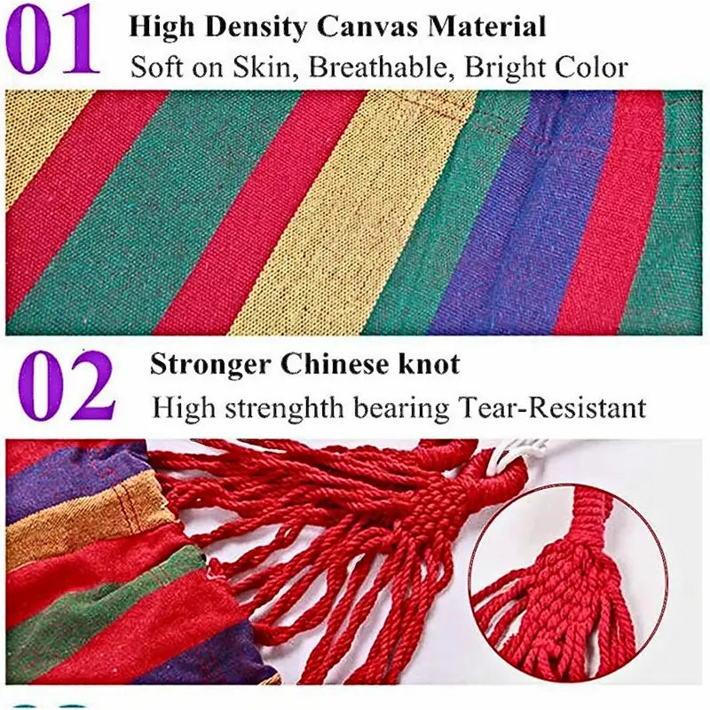 Durable Camping Hammock with Tree Straps - 450lbs Capacity