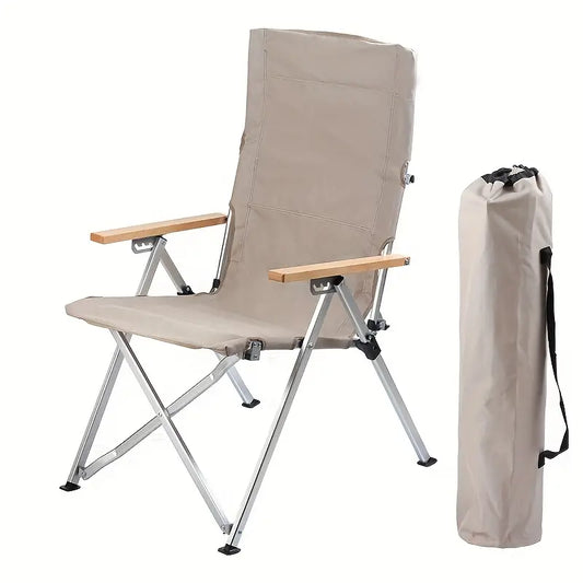 Foldable Outdoor Chair - Khaki, Four Adjustable Positions