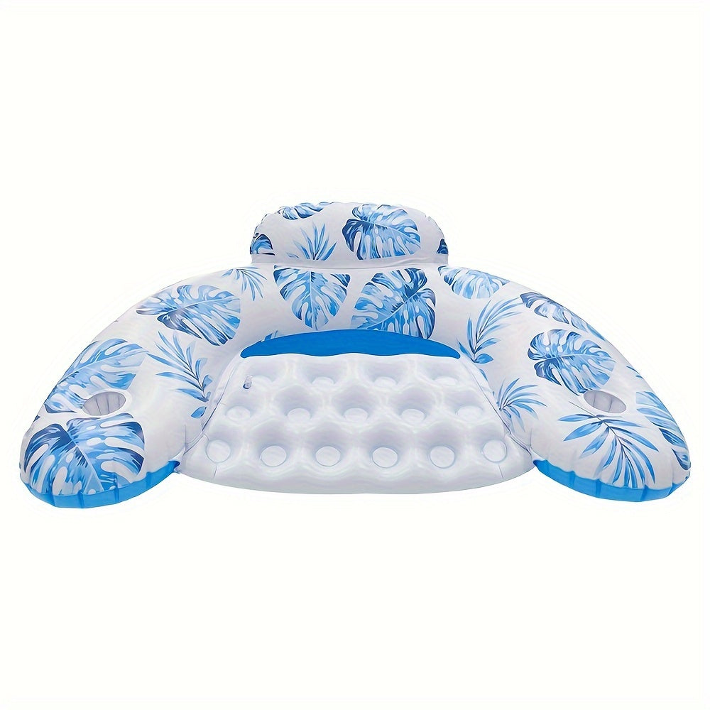 Leaf Pattern U-Shape Inflatable Pool Float Lounger