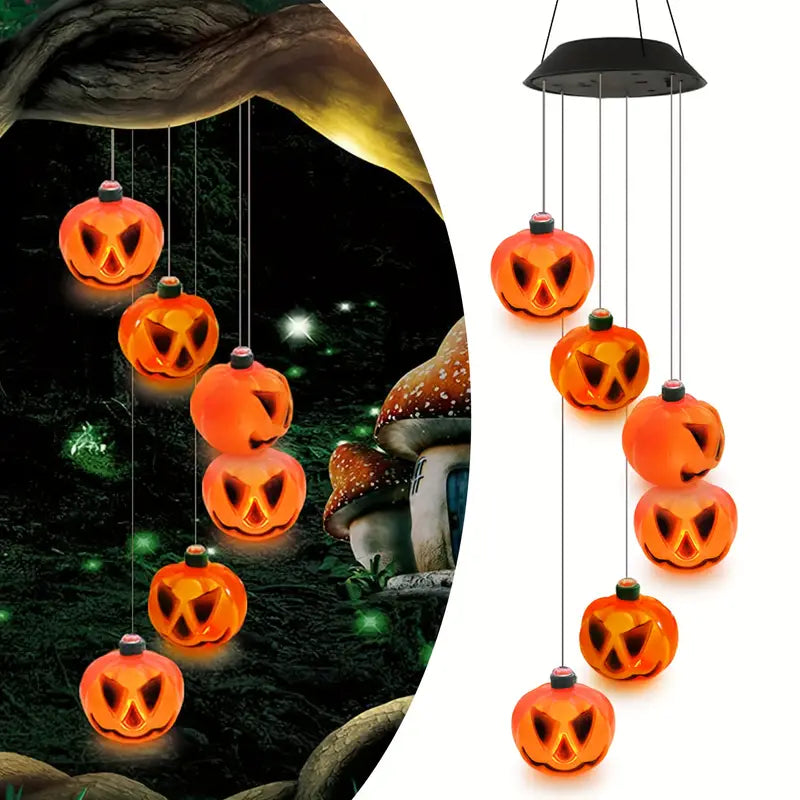 Spooky Solar Serenade: 6 Glowing Pumpkin Wind Chimes for Halloween