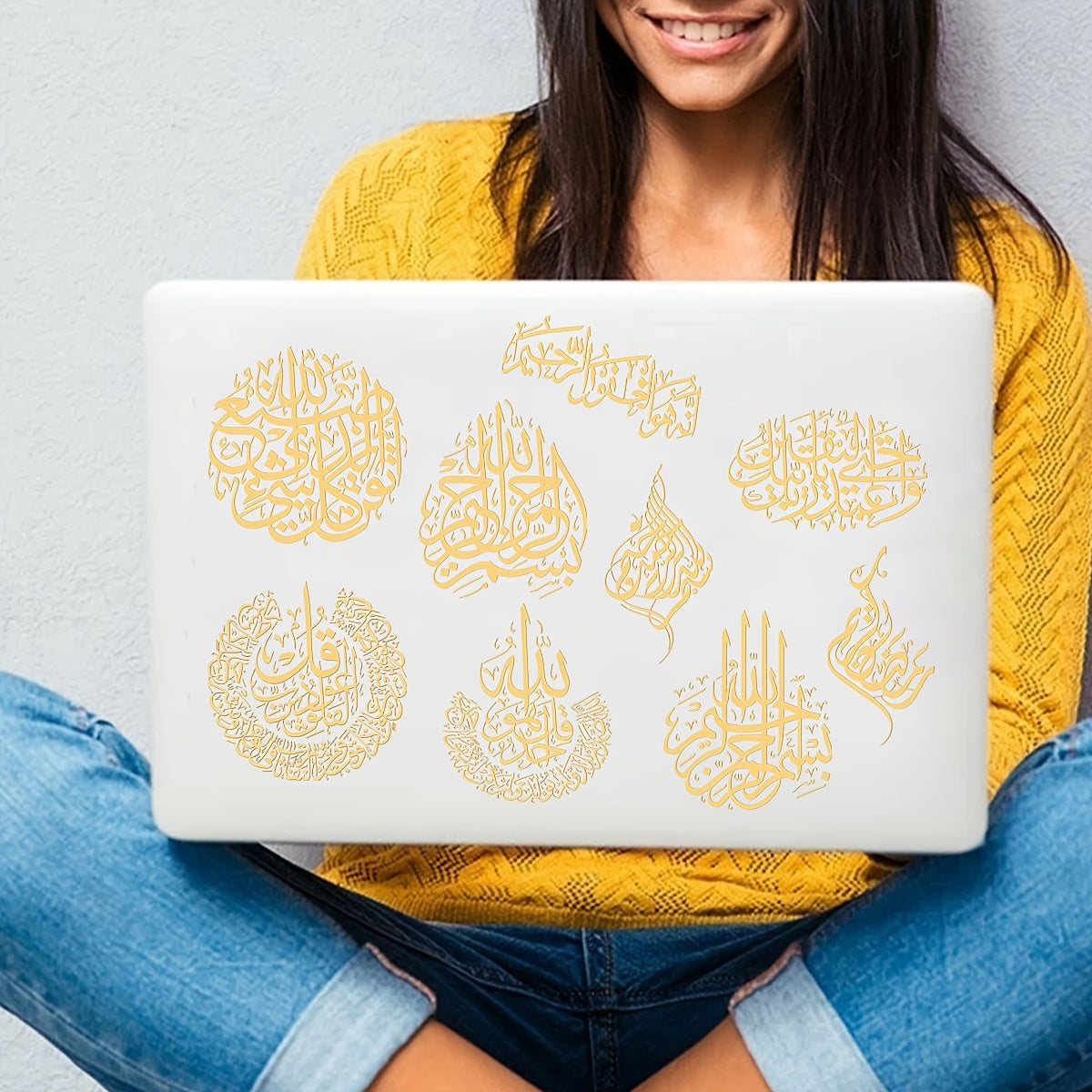 9pcs Elegant Ramadan UV DTF Transfer Stickers for DIY Crafts