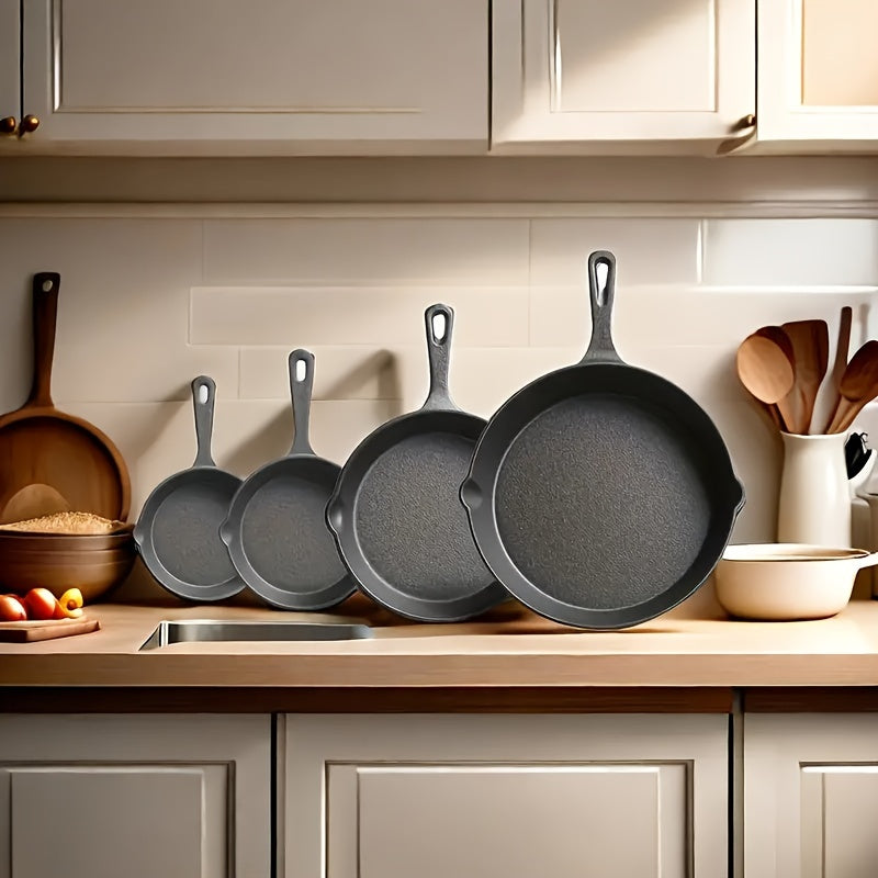 Pre-Seasoned Cast Iron Skillet Set (4pcs)