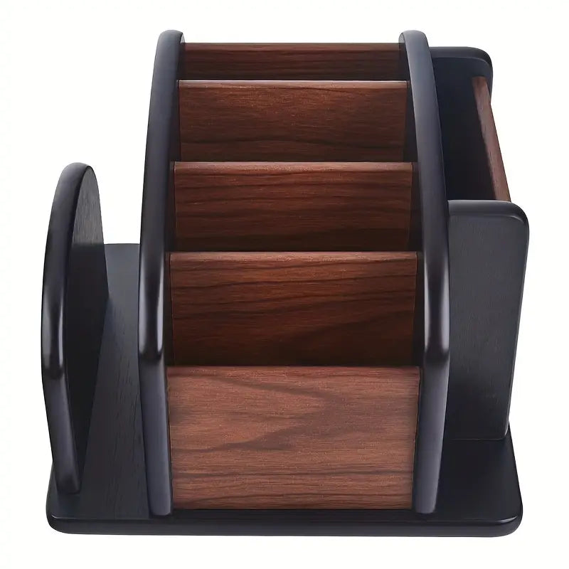 Elegant Wooden Desktop Organizer - Stylish Storage Solution for Office Essentials