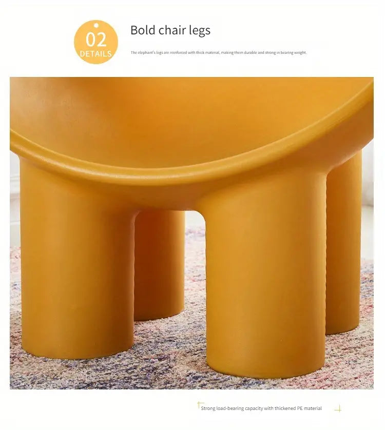 Elephant Leg Design Bench - Yellow