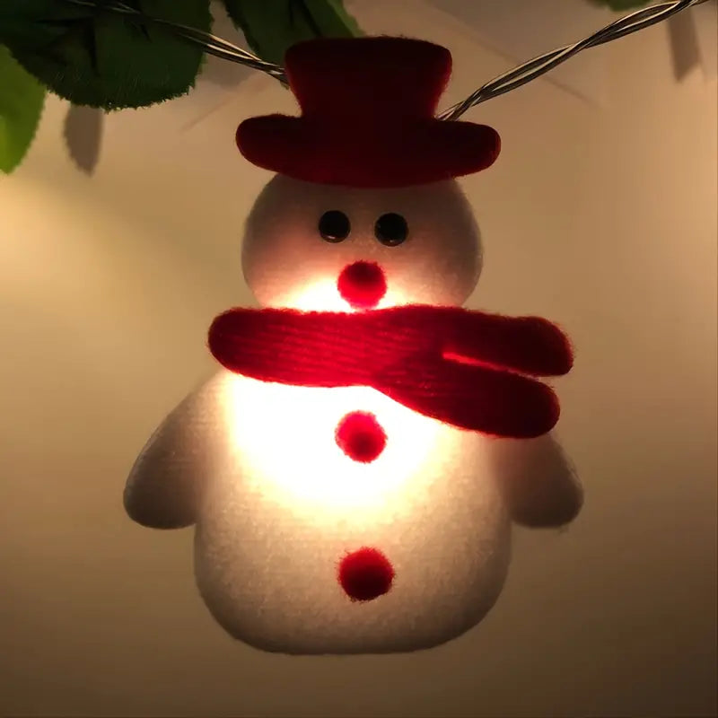 Charming LED Snowman String Lights for Festive Christmas Decor - Set of 10 Lights (5.4ft/1.65m)